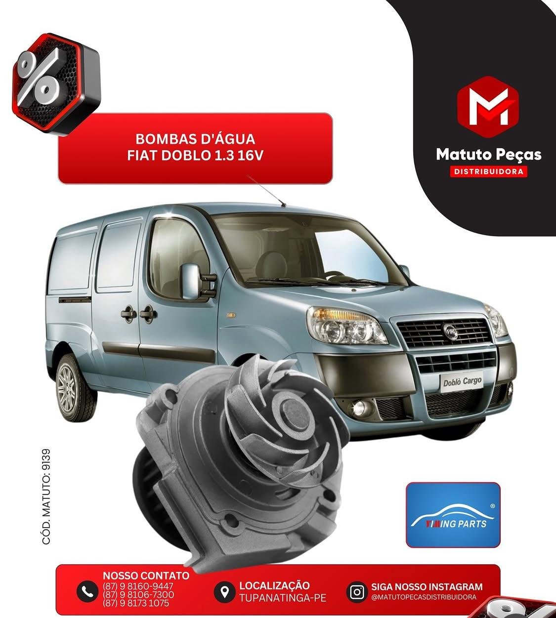Bomba d'água para Fiat Doblô 1.3 16V